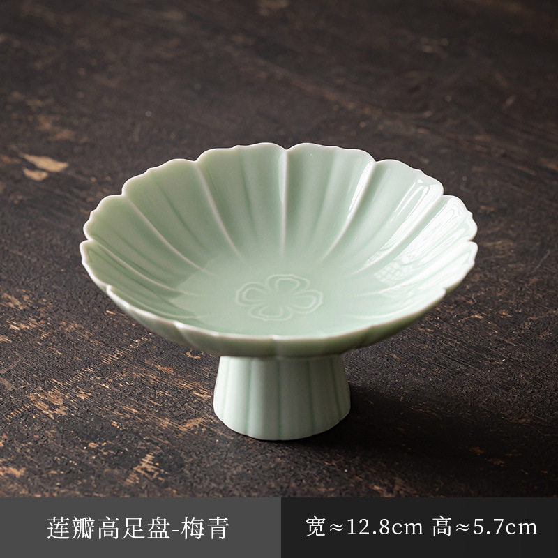 Lotus petal stemmed plate (exquisite version) - Mei Qing