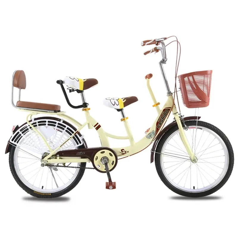 Vendita calda biciclette genitore-figlio 24 pollici bici leggera da donna doppia madre-bambino gemelli con bambini bici da bicicletta per bambini