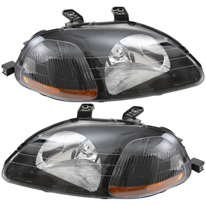 ไฟหน้ารถพร้อมชุดประกอบไฟหน้าสะท้อนแสงแบบใสสำหรับ Honda Civic 1996-1998คู่ไฟหน้ารถ - Product Image 1