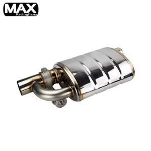 Stainless Steel 2.5&quot; Slant Outlet <strong>Tip</strong> 2.5&quot;Inlet Weld on Single Exhaust Muffler With Different Sounds/Dump <strong>Valve</strong> Exhaust Cutout - Product Image 3