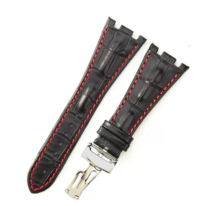 Costura roja negra+hebilla plegable