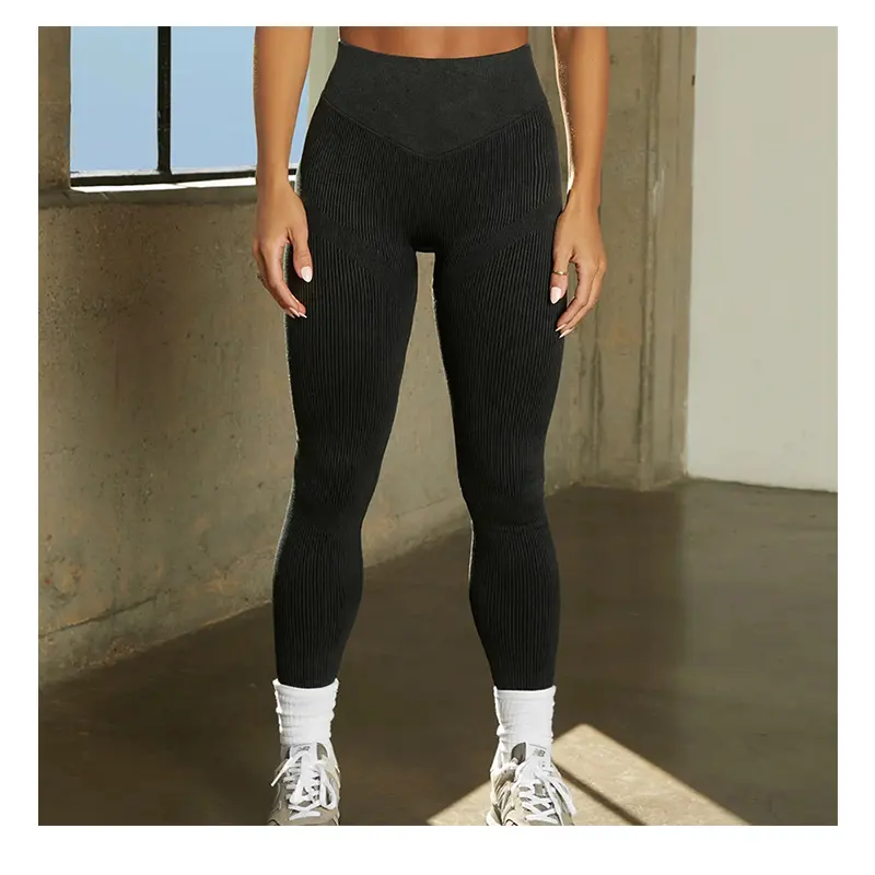 Leggings coupe ajustée et sur mesure à taille haute pour le sport, avec logo personnalisé, ensemble pantalon de yoga pour femme, fitness sans couture pour les hanches