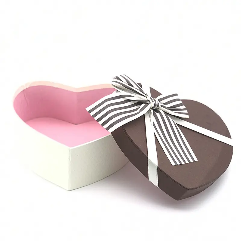 Caixa de chocolate colorida em forma de coração, embalagem de chocolate para caixa de chocolate