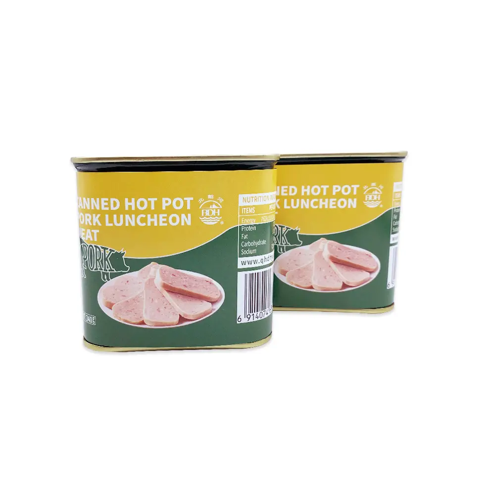 340g di carne di maiale in scatola per pranzo alla rinfusa di emergenza può cibo