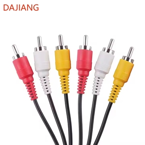DAJIANG OEM Enchufe de carga rápida personalizado Cables de audio RCA 3 * Rca macho a 3 * Rca Cable DE DATOS macho Audio AV Jack Cable - Product Image 1