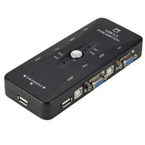 4 2 puertos 4 en 1 salida ordenador VGA USB KVM interruptor divisor controlador automático teclado ratón impresora hasta 1920*1440 conmutador VGA