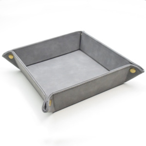 Trang chủ khay trang trí đôi bên gấp tổ chức catchall nâu giả PU Vegan da bảng trường hợp đồng hồ & khay tủ quần áo - Product Image 4