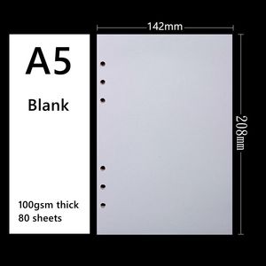 Papel de relleno de hojas sueltas A5 A6, 6 anillos, 90 páginas, para diario, cuaderno, planificador semanal mensual, archivador de presupuesto rellenable - Product Image 3