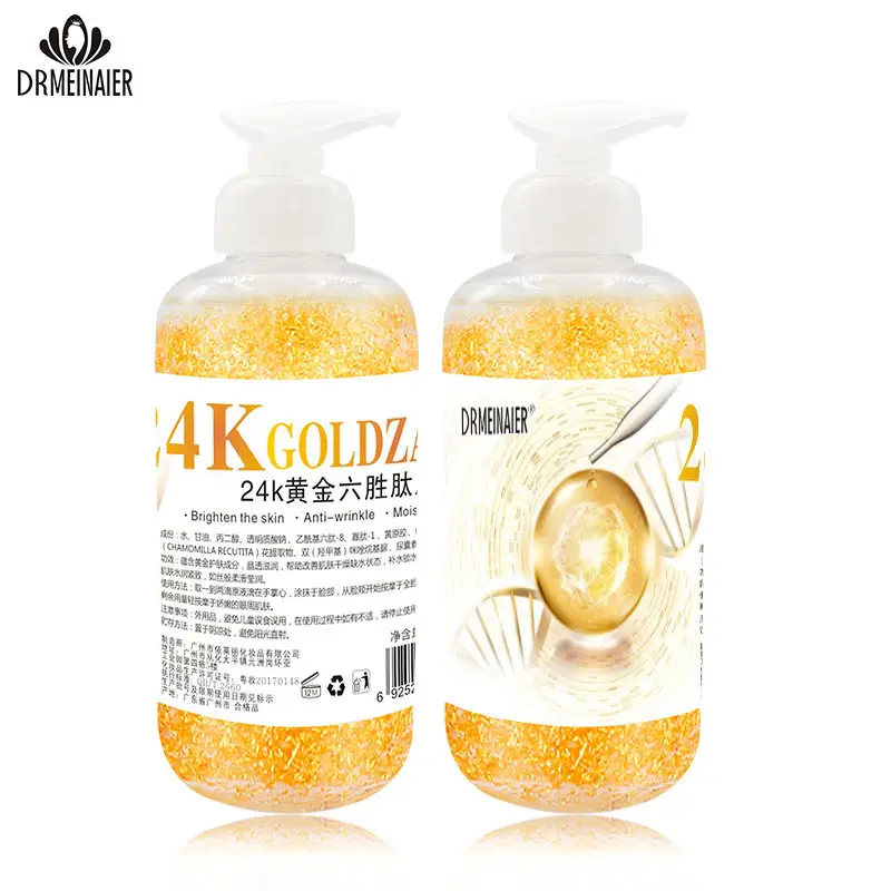 Drmeinaier 24K vàng hexapeptide giải pháp thắt chặt và làm sáng tinh chất giữ ẩm 24K vàng Peptide huyết thanh 500ml