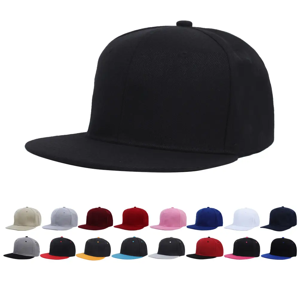 Cappello hip-hop a tesa piatta stile americano colore solido bordo piatto hip-hop berretto da baseball per gli uomini e le donne