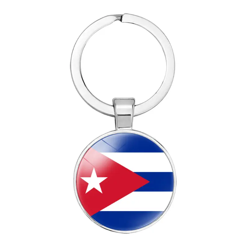 Regalo creativo 2023 banderas de Cuba personalizadas llaveros colgantes de llave todos los países para llavero de Metal Bandera de País