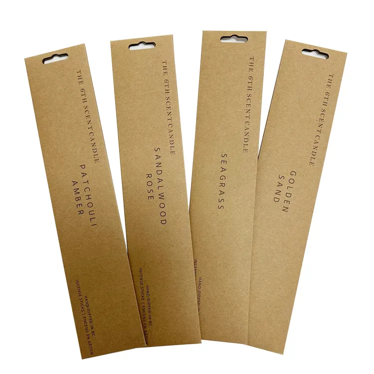 Cajas de incienso de cono de cartón con imán ecológico Kraft en blanco con logotipo personalizado embalaje de papel de sobre largo para caja de embalaje de palo de incienso