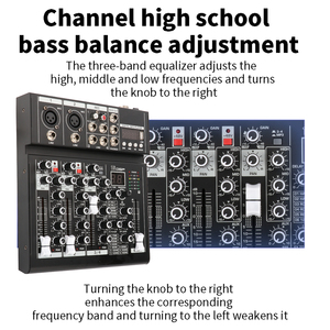 Controlador de DJ profesional/mezclador de consola de Audio interfaz de sistema de escritorio 4 canales estéreo Bluetooth Audio mezclador Digital - Product Image 2