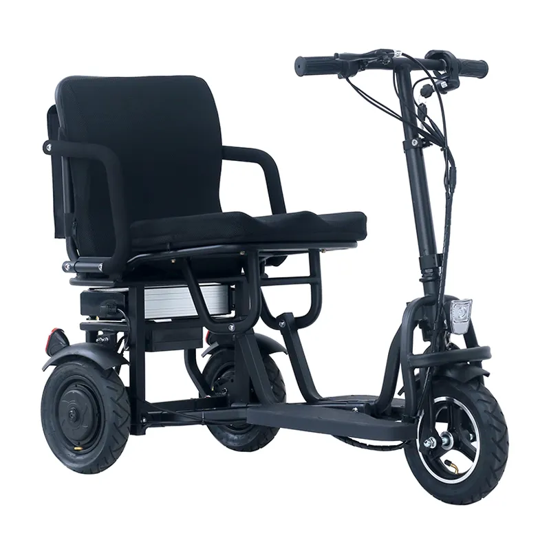Scooter elétrico dobrável, carregamento dobrável, mobilidade, adulto, três rodas, preço barato, triciclo elétrico para adultos, desbloqueado