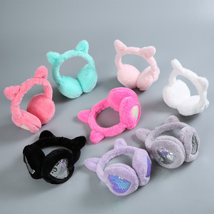 Soft <strong>Plush</strong> Winter Warm Earmuffs 8 Colors Cute Cat Headband Winter Earmuff <strong>Ear</strong> Warmer - Product Image 3