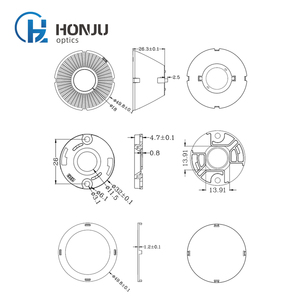 HONJU 50毫米商用照明发光二极管反射器塑料圆形光学器件，用于室内照明 - Product Image 5