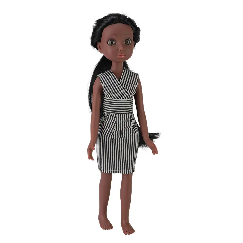 Hot Sale Black Pretty African American Real Girl vinyl Doll for Kids