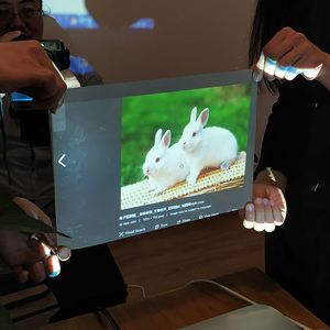 Película projeção adesiva traseira holográfica, tela projetora 3d para janela da loja - Product Image 6