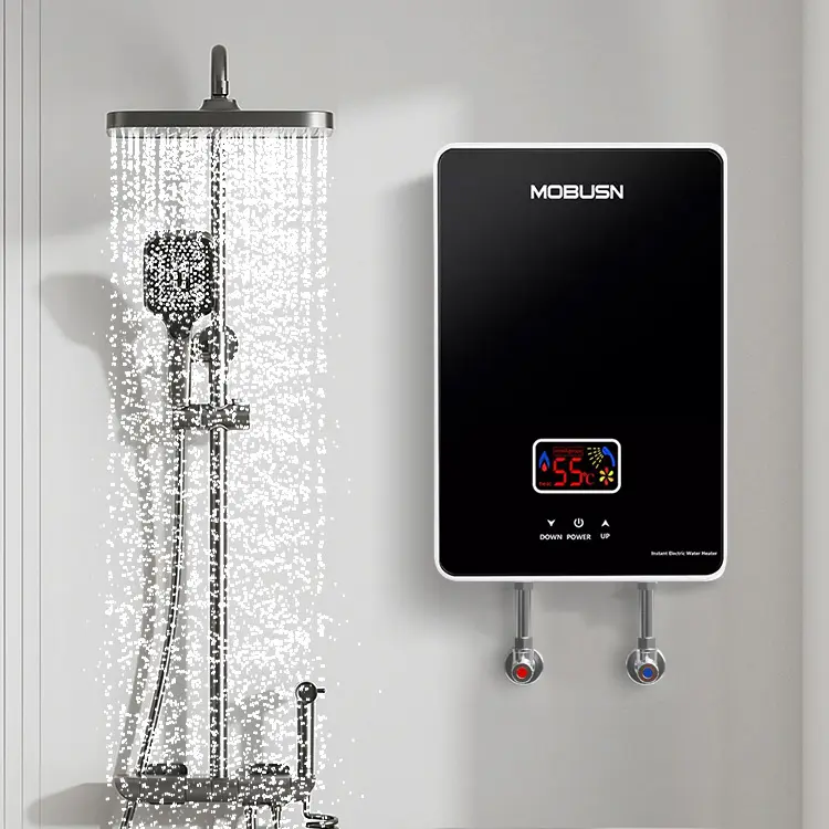 Meilleure vente de chauffe-eau électrique instantané sans réservoir pour salle de bain, pour la maison, en acier inoxydable, bouton tactile, mural, IPX4, 3 ans