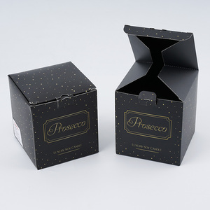 Quảng trường biểu tượng tùy chỉnh thân thiện với môi dập nổi cứng nhắc <span class=keywords><strong>Cube</strong></span> tông nến hộp quà tặng với nghiêng bản lề Nắp - Product Image 3