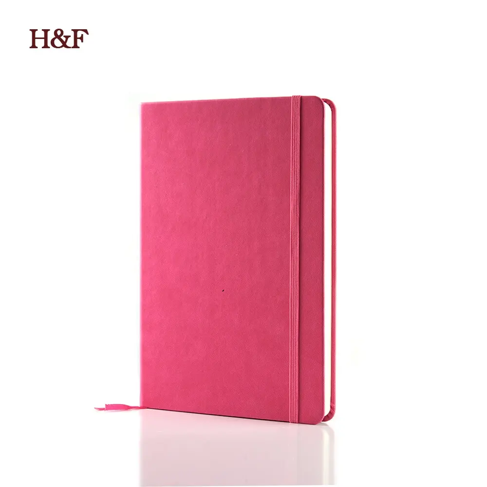 Customized colorful pu leather office supplier stationery notebook with elastic closure