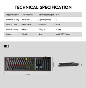 Fantech P31 Hero Wired Gaming Combo <strong>Keyboard</strong> <strong>Mouse</strong> <strong>and</strong> MousePad 7 RGB Lighting 104 Keys <strong>Keyboard</strong> Lightweight Combo for PC Gaming - Product Image 5