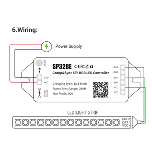 SP328E BalanX Smart App MESH Red Synchronous Magic Direccionable Synchronization Group Sync IC RGB SPI Controlador LED - Product Image 6