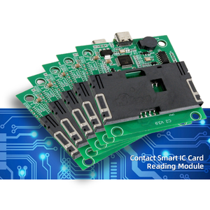Módulo lector de tarjetas IC inteligente tipo de contacto de Venta caliente RS232/USB/TTL Módulo lector Rfid de Tickets Electrónicos con luz LED - Product Image 1