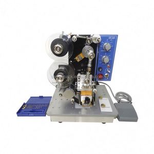 Elektrisch halbautomat ische Batch-Codier maschine Lebensmittel New Expands Ribbon Ablaufdatum Chargen codierer für Kunststoff-Aluminium folie - Product Image 1