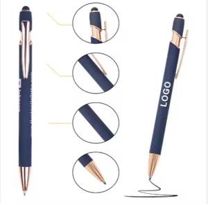 书写个性化促销定制圆珠笔，印有标志，多功能柔软触摸 - Product Image 4
