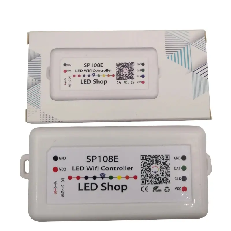 SD kart ile SP108E RGB piksel WiFi LED şerit uzaktan beyaz denetleyici