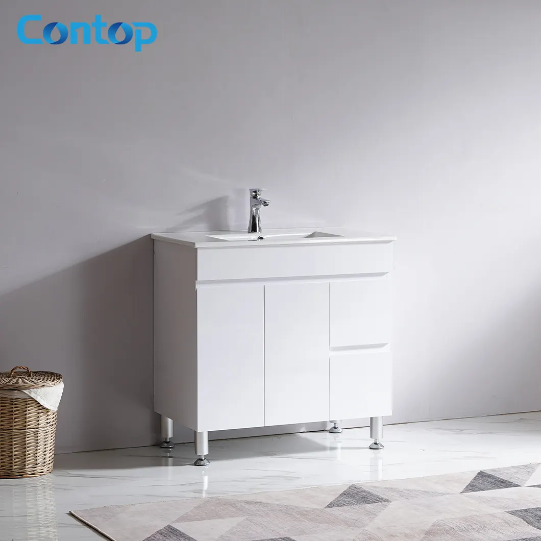 Fabricantes moderno banheiro vanity armário de luxo piso de pé de alta qualidade simples pia banheiro vanity à prova d' água