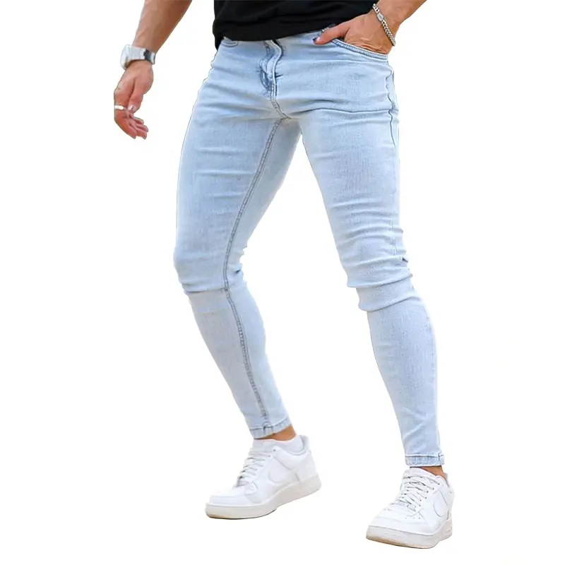 Mens dropship özel etiket yüksek streç pent denim kot yeni model erkekler için pantables sıska kot pantolon streetwear