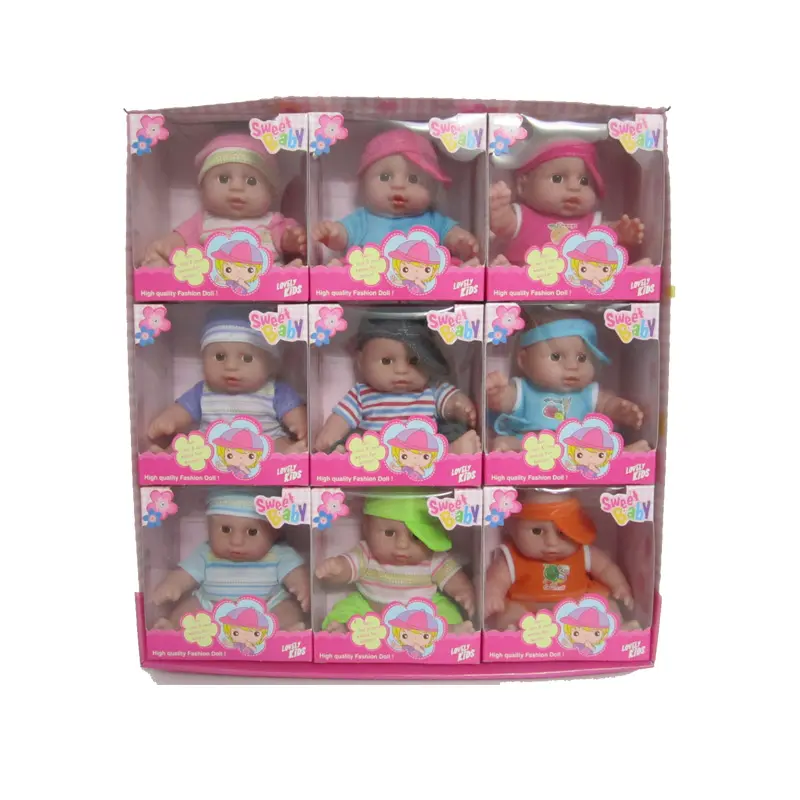 Giocattolo per bambini bambola in PVC da 8 pollici espressione del bambino bambola giocattolo interattiva per la casa carina