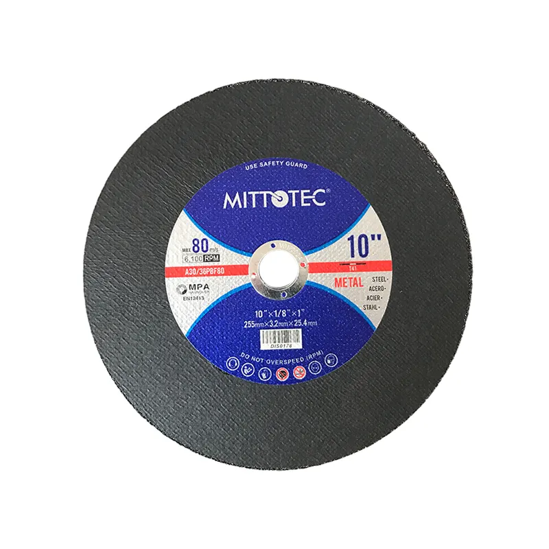 Metal Cutting Wheel 10'' INCH cut off wheel 255mm Abrasive Disc 3.0mm MPA EN12413 disco de corte stainless steel T41 FLAT