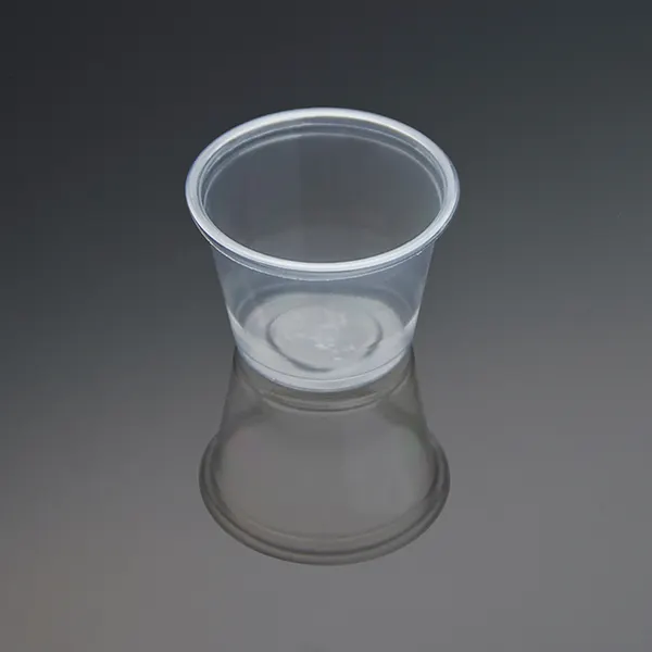 Venta caliente de grado alimenticio Material plástico transparente pequeña inmersión restaurante embalaje salsa taza