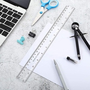 Özel esnek cetvel 30 cm 12 inç düz şeffaf plastik cetvel kiti öğrenci okul ofis için ambalaj ile ölçme aracı - Product Image 6