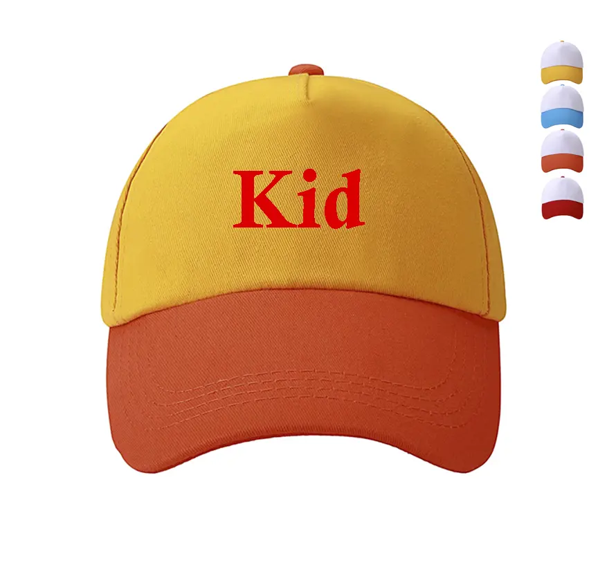 Gorra de béisbol de algodón con Logo personalizado para niños, gorro deportivo de cinco piezas para estudiantes, Color empalme, venta al por mayor