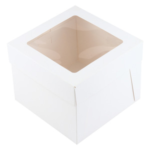 12x12x8 10x10x8 Inch Tall Cake <strong>Boxes</strong> with Window White Large Bakery Baking Disposable Carrier Take Out Container for Cakes - Product Image 2