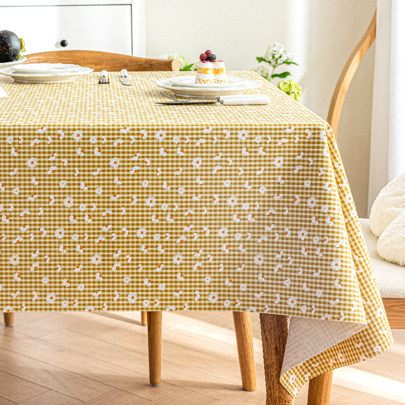 ดอกเดซี่ลายตาราง - สีเหลืองอ่อน