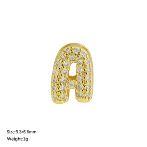 Mecylife מינימליסטי תכשיטים 3D בלון חמוד 26 אות zircon מכתב אישי אישי שרשרת שרשרת 18 קראט מצופה זהב מצופה