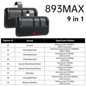 893max 3 pulsanti 390mhz RF universale porta Garage telecomando apriporta chiave duplicatore chiave portachiavi