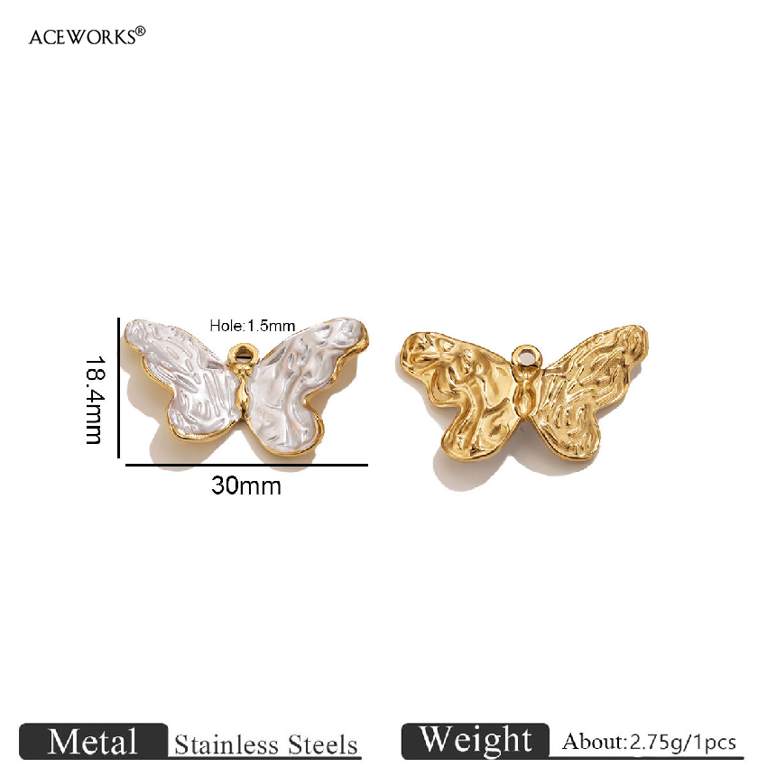 Colgante de mariposa en relieve de concha blanca