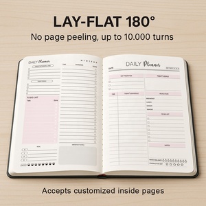 Biểu tượng tùy chỉnh bìa cứng máy tính xách tay Bán buôn giá thấp mặt hàng OEM A5 thân thiện với môi tái chế cà phê căn cứ nút chai hàng ngày hàng tuần kế hoạch - Product Image 5