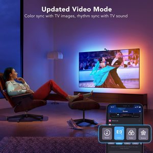 RGBIC LED şerit TV arkaplan ışığı Google asistan kamera için Alexa ile çalışır LED aydınlatmalı TV şerit ışıkları için Sync kutusu ile LED - Product Image 2