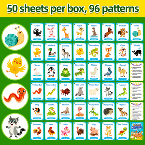 50 lustige Tierer kennung karten für das frühe Englisch lernen Kreative Paste Toy Made Paper für Kinder Intelligent - Product Image 4