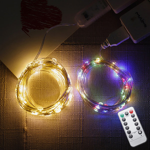 USB-Fernbedienung acht Funktion LED Kupferdraht Stern licht Fee Weihnachts ferien dekorative Lichterkette - Product Image 2