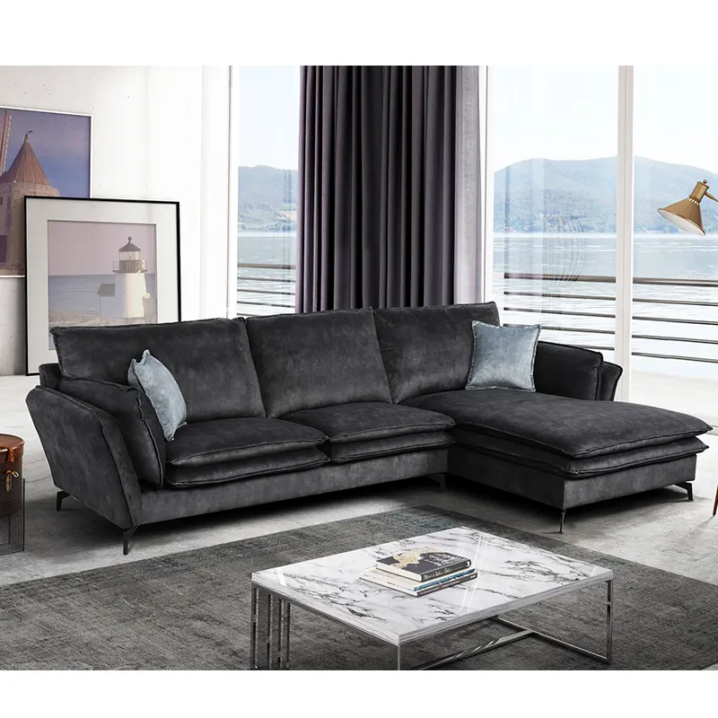 Commercio all'ingrosso Design italiano moderno soggiorno mobili famiglia grandi divani lounge a forma di L componibili