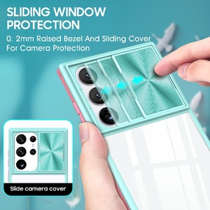 Großhandel Custom Shock proof Camera Slide für Samsung S25 Ultra Armor Case Transparente Rückseite Soft Edge Slim Cover