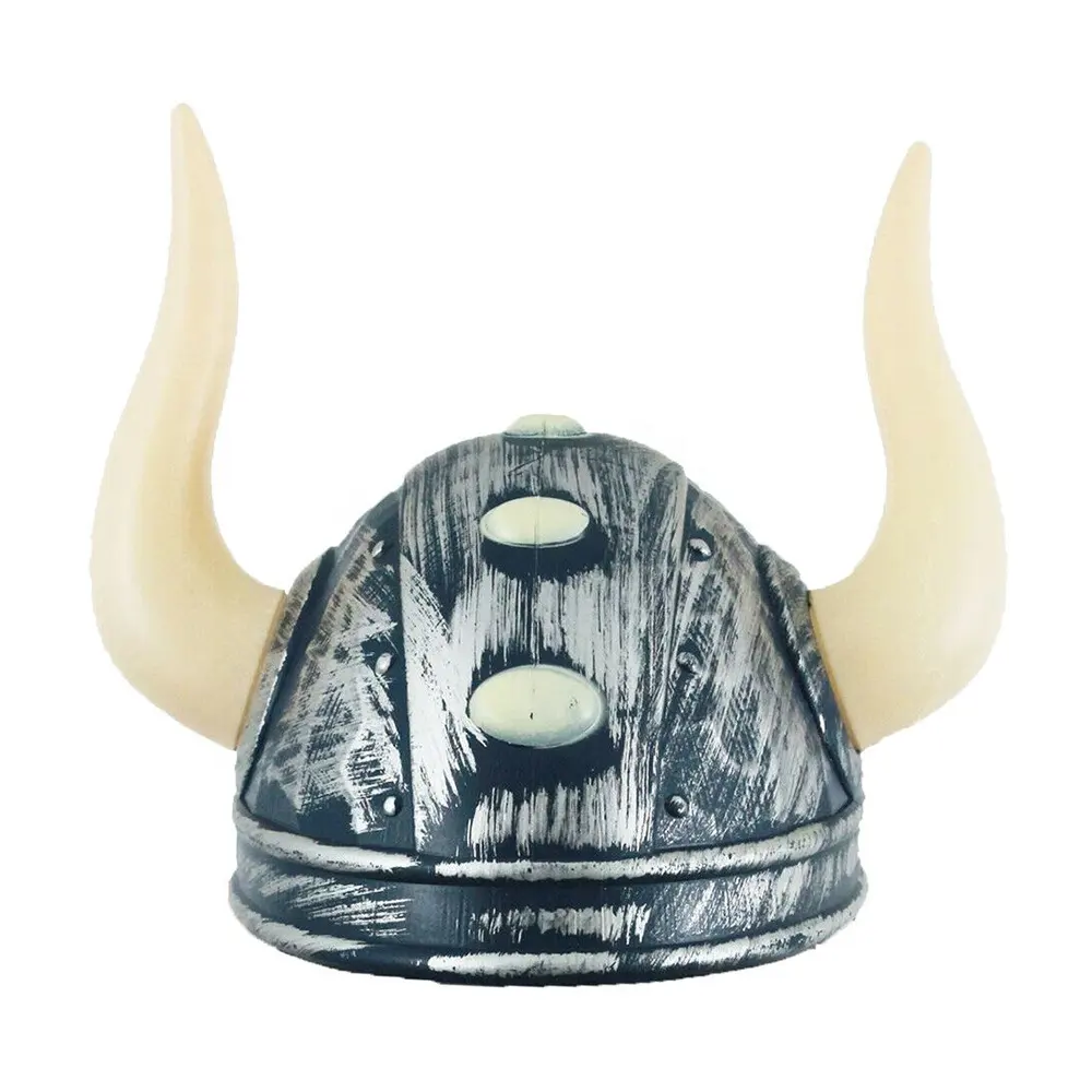 Casco vikingo Medieval, sombrero de Carnaval de plástico con cuernos vikingos, gorro de guerrero de edificación, accesorio de fiesta